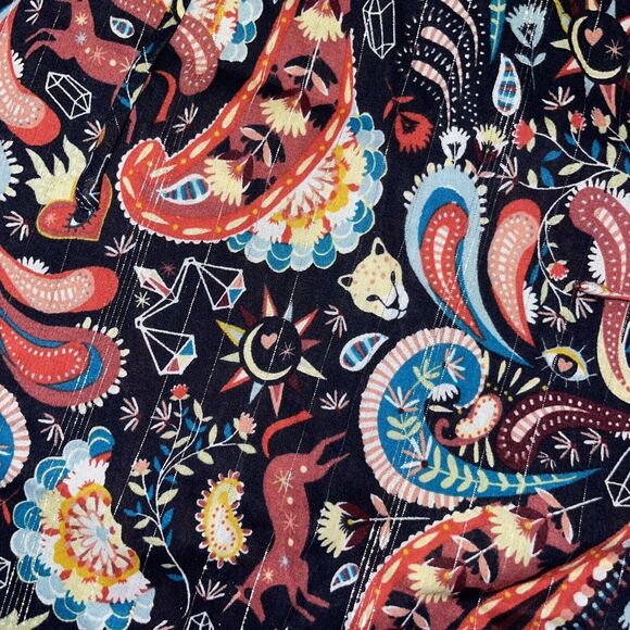 Paisley Long Sleeve V-Neck Blouse Animal Print Mystical - Picture 9 of 12